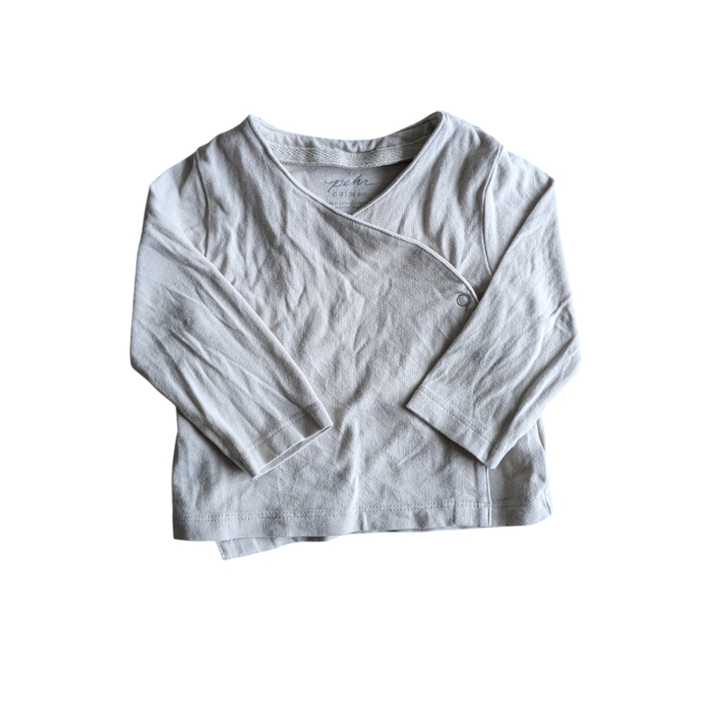 Pehr 0-3 months essentials gray wrap cardigan